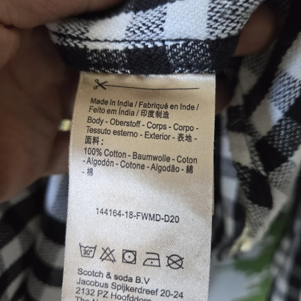 Men's Black and White Checkered Relaxed Shirt